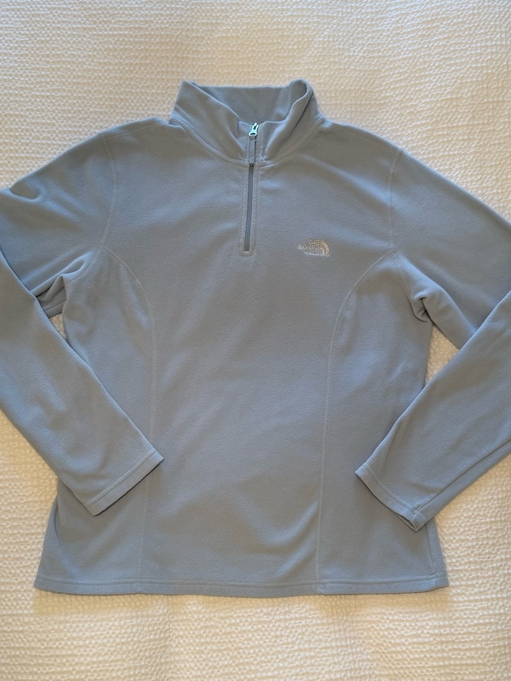 The North Face | Light Blue Embroidered Quarter-Zip Fleece | Size = L